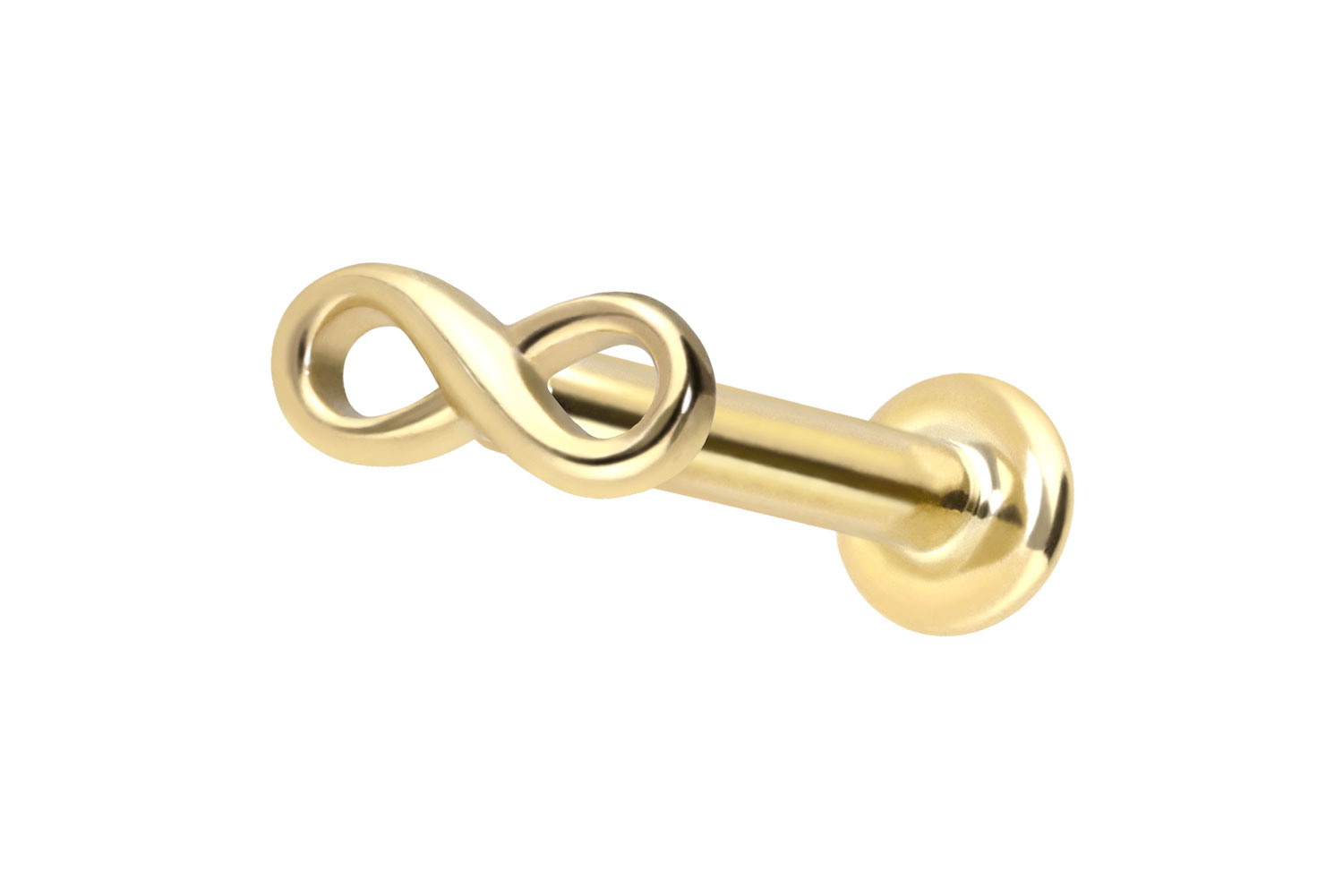 14 Karat Gold Labret Piercing mit Push Fit UNENDLICHKEIT